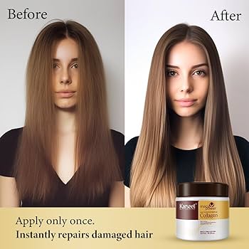 Karseell Collagen Hair Treatment Deep Repair Conditioning Argan Oil Collagen Hair Mask Essence for Dry Damaged Hair All Hair Types 16.90 oz 500ml